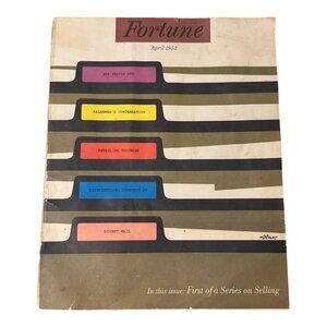 Fortune Magazine April 1952 Business Selling Theme + Grace Line Cruise Ad
